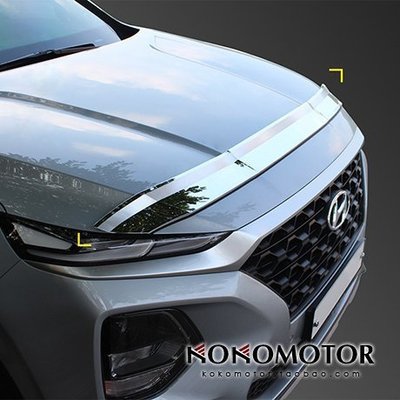 2019Hyundai現代新 Santa Fe TM專用前加蓋亮罩蟲擋裝飾條 韓國進口汽車內飾改裝飾品 高品質