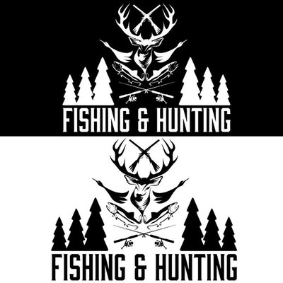 【洛陽牡丹】FISHING HUNTING車貼 汽車反光野外運動釣魚或打獵車貼