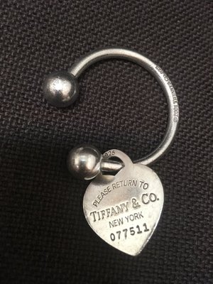 Tiffany 二手正品純銀愛心鑰匙圈