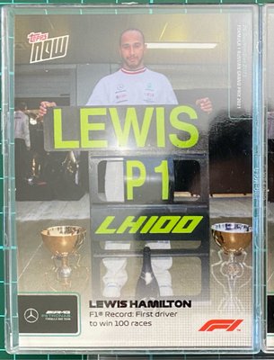 2020 TOPPS NOW F1 史上第一人100勝紀念卡 LEWIS HAMILTON