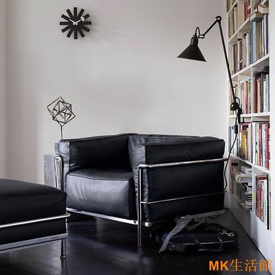 MK生活館設計師柯布西耶LC3雙三人位真皮沙發休閒客廳會所工作室洽談沙發