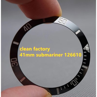 41mm 清潔工廠陶瓷表圈 126610 Submariner 綠黑替換配件夜光 3235 機芯