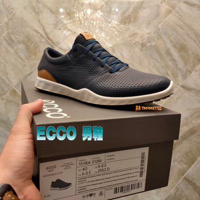 正貨ECCO GOLF S-LITE 男士高爾夫球鞋 ECCO皮鞋 ECCO休閒男鞋 柔軟皮革 菱形壓紋 151904