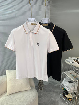 Burberry巴寶莉 2024春夏新款 男士翻領Polo系列 休閑定織款 小logo精品繡花，外貿公司高級訂單 客供訂制絲光 NO2575