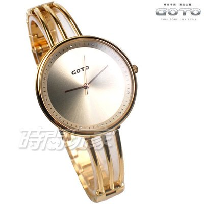 GOTO Marine 海洋系列 閃耀亮鑽時尚手錶 纖細手環錶 金電鍍 女錶 GS2096L-11-141【時間玩家】
