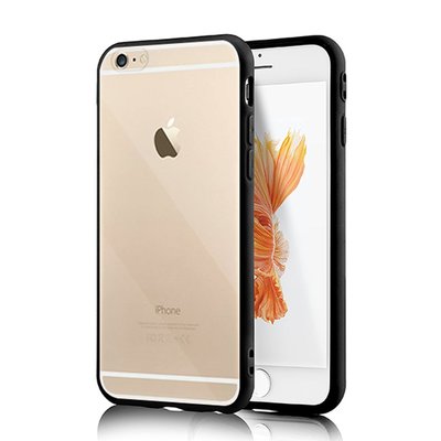 Apple iPhone 6/6s (4.7 吋) 高質感雙料材質 時尚黑色TPU軟邊框+PC硬背板 全覆式手機殼/保護