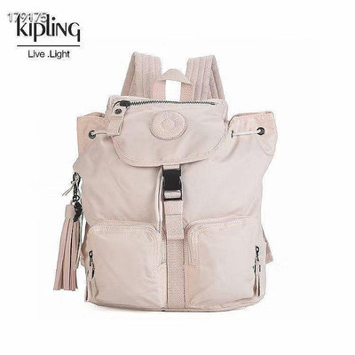 新款熱銷 Kipling 猴子包 K15315 粉色 流蘇款 質感多口袋束口掀蓋輕量雙肩後背包 旅行 多夾層 大容量 限時優惠 防水
