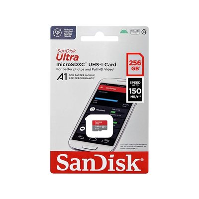 Sandisk Ultra microSDXC 256GB 記憶卡〔無轉卡〕TF 256G UHS-I A1 C10 150MB/s 公司貨 SDSQUAC
