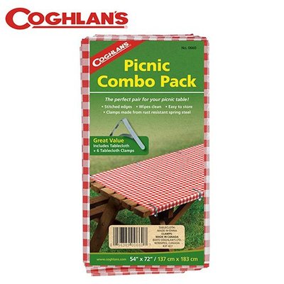丹大戶外【Coghlans】加拿大 PICNIC COMBO PACK (TABLECLOTH & CLAMPS) 桌巾
