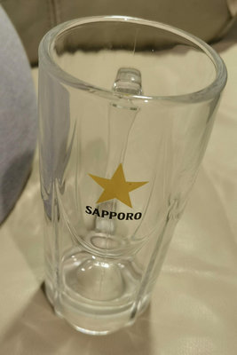 日本中古 札幌SAPPORO BEER啤酒杯，口徑7.4高1