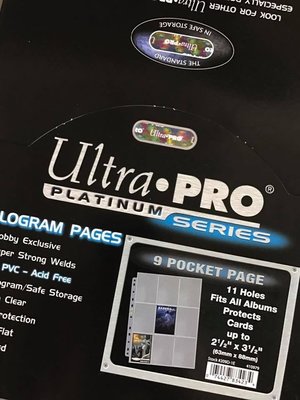 《集》Ultrapro 三孔活頁九格套 補充頁 整盒 83423 209D-1E 卡冊 ultra 活頁 9格