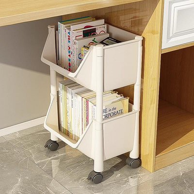 置物架小推車書包置物架可移動書架辦公桌下多層兒童書本玩具收納架帶輪