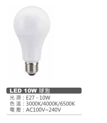 MARCH LED-10w燈泡 E27規格 取代螺旋23w 黃、白、自然光 保固一年 全電壓 現貨 量大可議