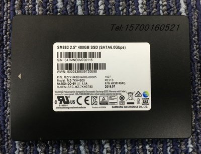 三星SM883 480G 2.5寸 SSD 7mm-VE 讀寫混合型 非PM883 PM863