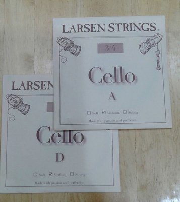 {鈺聲國際弦樂器｝3/4 LARSEN　strings 大提琴弦 A+D