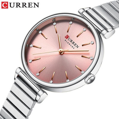 CURREN/卡瑞恩新款9081鋼帶女士精致手錶防水女錶薄款女生石英錶