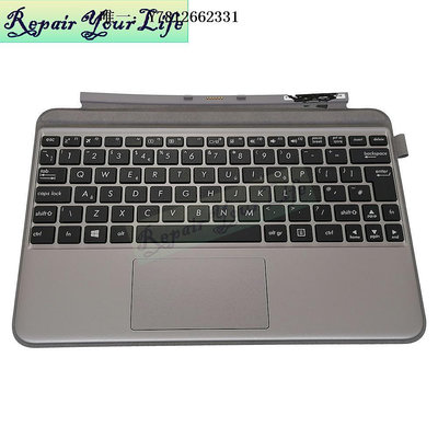 電腦零件適用于 原裝華碩 Asus T102平板二合一鍵盤 銀灰底座 UK筆電配件