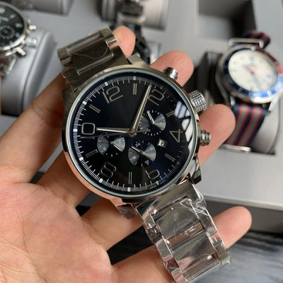 （老錶現）萬寶龍時光行者系列 男士自動機械手錶 三目計時錶 316精鋼 真皮錶帶 商務男錶 男士腕錶
