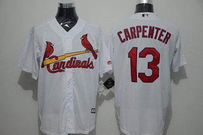MLB紅雀隊球衣Cardinals棒球服13號CARPENTER紅白色刺繡球衣短袖