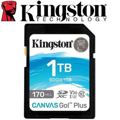 Kingston 金士頓 1TB SDXC SD U3 V30 記憶卡 SDG3 1T