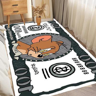 貓和老鼠臥室地毯床邊毯防滑加厚毛絨陽臺卡通家用可愛兒童小地墊