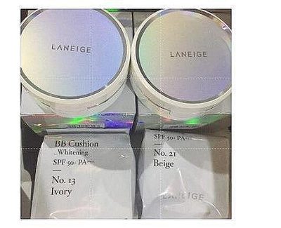 【皮卡丘的小店】Laneige 蘭芝 水聚光淨白氣墊粉霜 1盒兩蕊 15g+15g 贈替換蕊