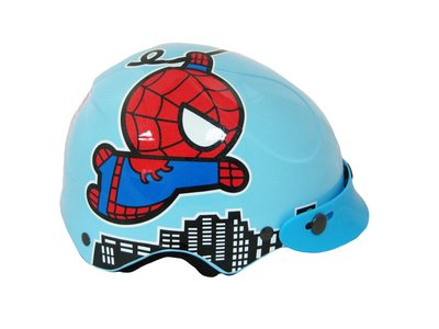 現貨 兒童安全帽 蜘蛛人半罩卡通 藍