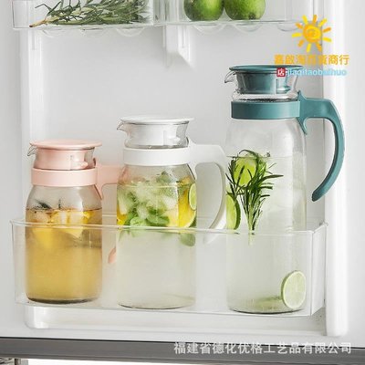 冰箱冷水壺家用耐高溫玻璃水瓶涼白開水壺夏季大容量泡茶杯子套裝