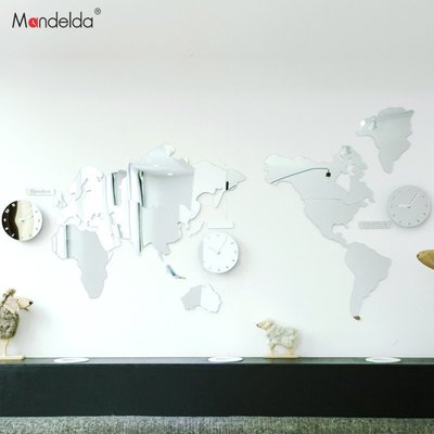 【熱賣精選】世界地圖掛鐘現代創意客廳家用裝飾時鐘北歐歐式掛表靜音