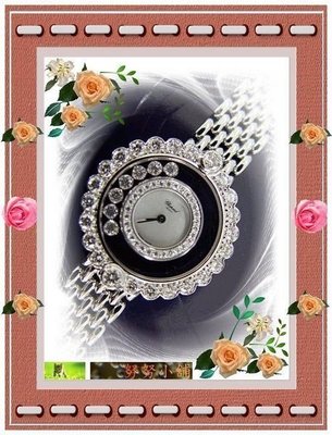 ☆~努努小舖真品Chopard蕭邦18k白金Happy Diamonds(花朵造型)鑽錶!全球限量!珍藏款!