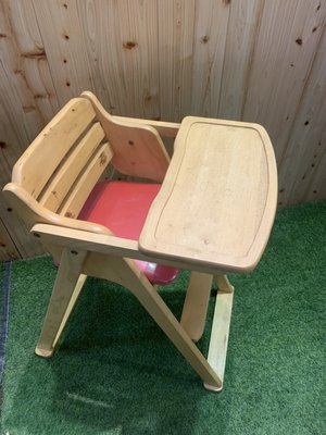 實木折合寶寶椅 寶寶椅 兒童坐椅 嬰兒用餐椅 成長椅 實木用餐椅 課桌椅/休閒椅/洽談椅/咖啡椅A5849晶選二手傢俱