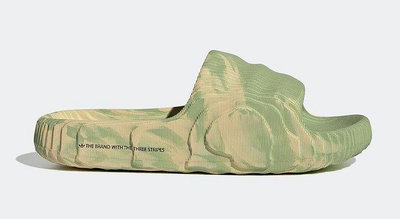 adidas Adilette 22 GY1597 沙灘 拖鞋 3D列印 黃綠迷彩
