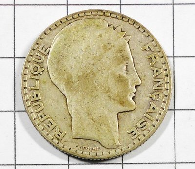 RR047 法國1931年 桂冠 10 FRANCS銀幣