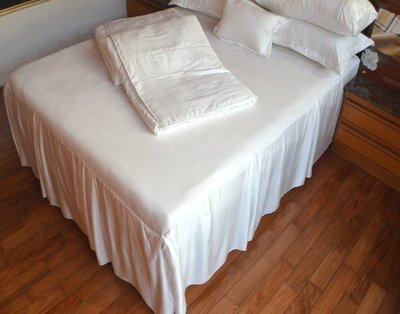 總統套房專用八件組純白色超柔軟超輕盈雙人床天絲鋪棉被套.天絲床罩.天絲枕頭套免運