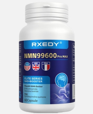RXEDY美商NMN99600 Pro MAX穀胱甘肽.PQQ.紫檀芪 β-煙醯胺單核苷酸基因港NAD+補充增強版60粒