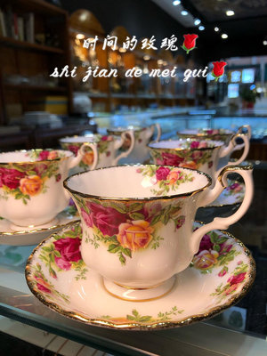 【二手】阿爾伯特 老鎮玫瑰 咖啡杯 Royal Albert  19 回流 瓷器 茶具【佟掌櫃】-911