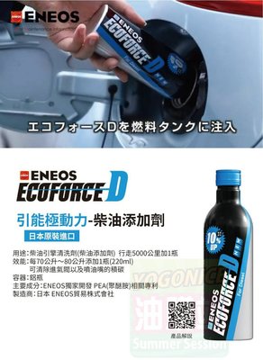 油購站 含發票 ENEOS 噴油嘴清潔劑 柴油精 最新濃縮 新日本石油 燃料效能提升 油路清潔劑 去除沉積 降低爆震排煙