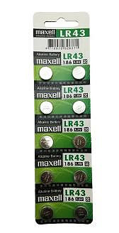 日本品牌 水銀電池 maxell LR43(一卡10入)