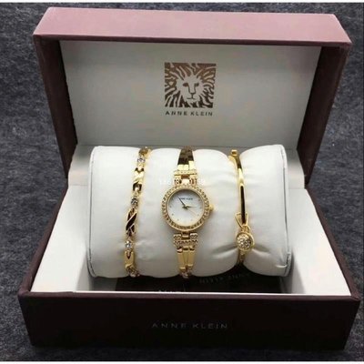 Anne Klein美國時尚女錶-金色三件套手錶手鍊組1868GBST/有保固/免運