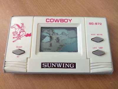 早期 掌上型 COWBOY 牛仔-電動玩具-TAIWAN製造 SG-872