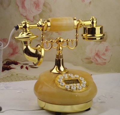 INPHIC-玉石電話機仿舊歐式電話機時尚復古創意家用座機電話機