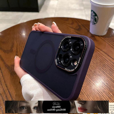 現貨：金屬鏡框適用蘋果14手機殼磨砂全包iPhone13ProMax磁吸防摔保護套
