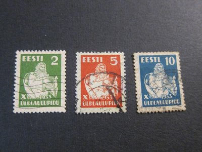 【雲品四】愛沙尼亞Estonia 1933 Sc 113-5 set FU 庫號#B538 91384