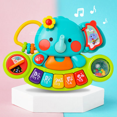 【媽媽倉庫】 小萌象英文音樂聲光探索琴 兒童玩具 音樂玩具
