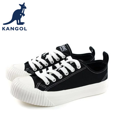 【DREAM包包館】KANGOL 英國袋鼠 帆布鞋 餅乾鞋 女帆布鞋 6952200120 黑色 女鞋