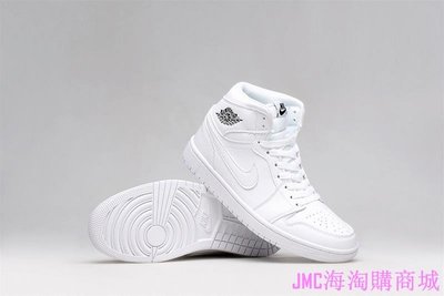 {JMC海淘購}Nike Air Jordan 1耐吉喬登1代複刻版 高品質高筒全黑 全白籃球鞋AJ男女鞋