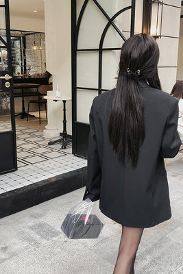 XIAOYI秋季oversize黑色小西服女高級感寬松廓形質感西裝外套