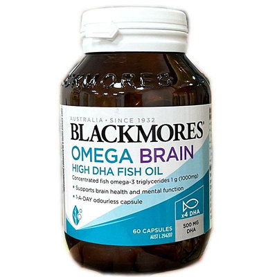 澳洲Blackmores澳佳寶濃縮4倍DHA益腦魚油高含量高60粒