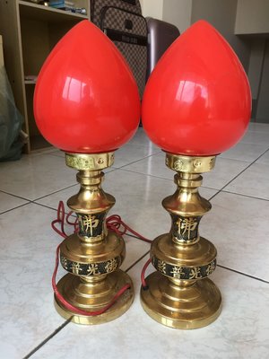 [降價出售]  牡丹燈 神明燈  銅燈 銅器 高約 39公分左右[使用過可議價