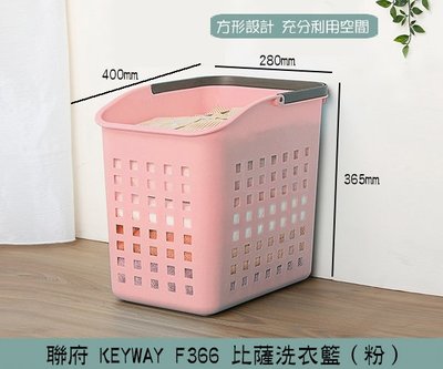 『振呈』 聯府KEYWAY F366(粉) 比薩洗衣籃 洗衣籃 置物籃 方型置物籃 /台灣製